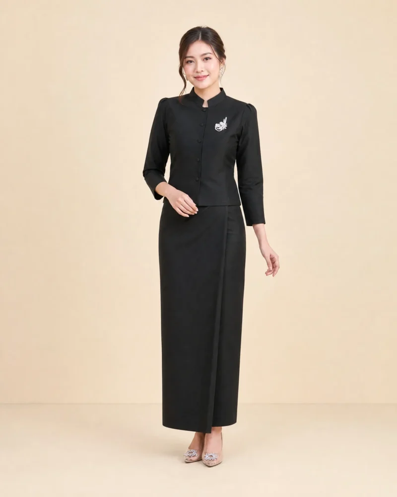 The Damri Thai Silk Set (Onyx Black)