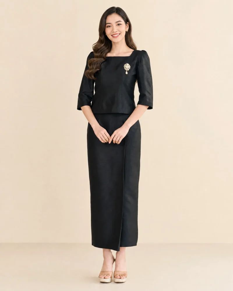 The Kanya Thai Silk Set (Onyx Black)