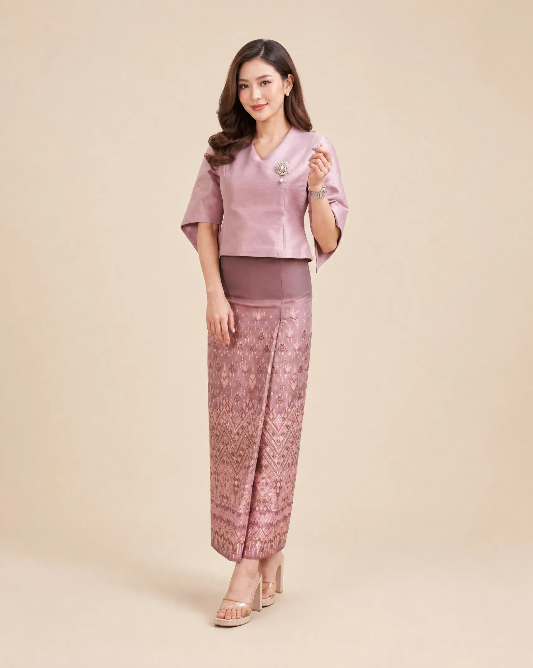 The Pathumma Thai Silk Set (Blush Pink)