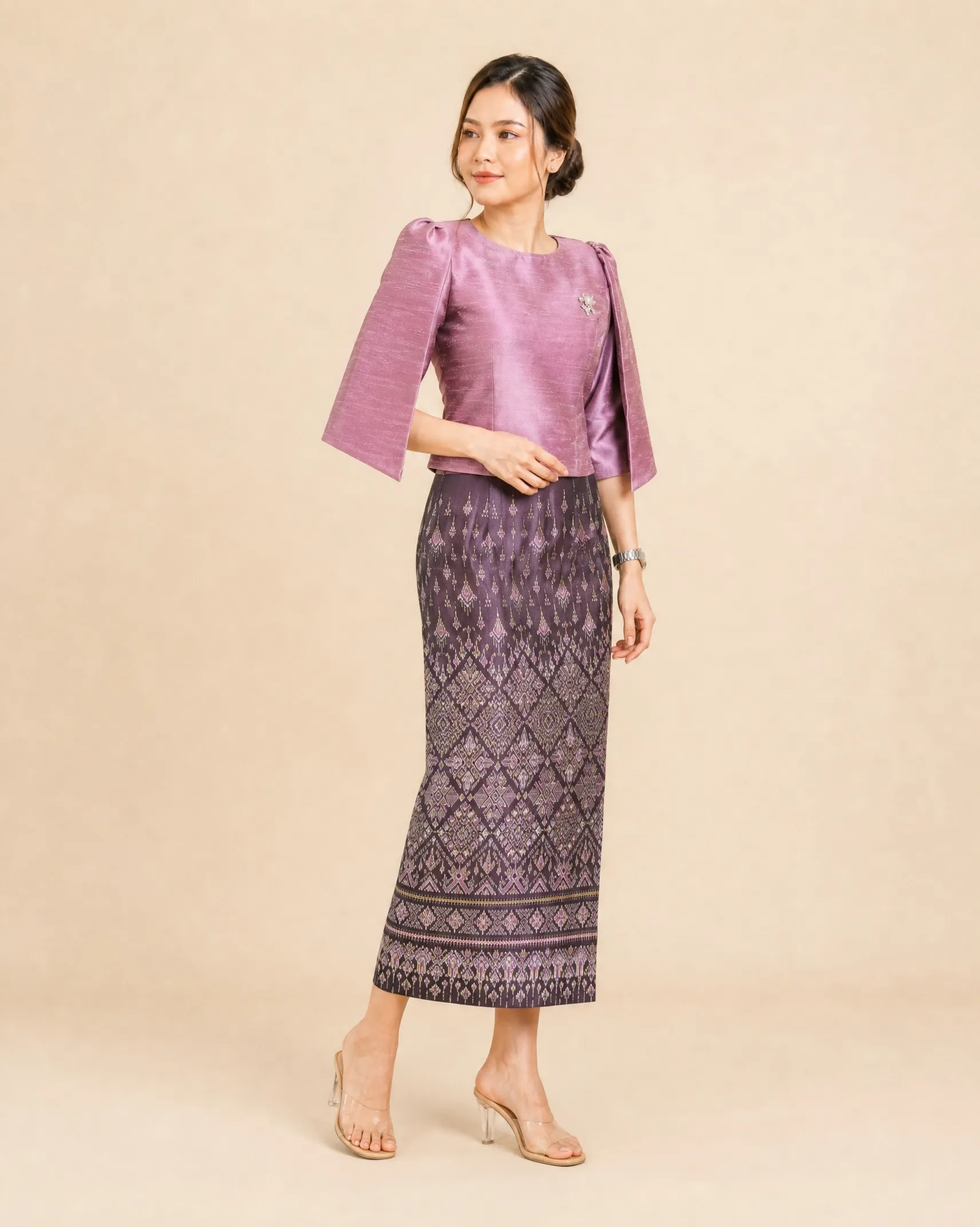 The Phka Thai Silk Set (Lotus Pink) - Image 3