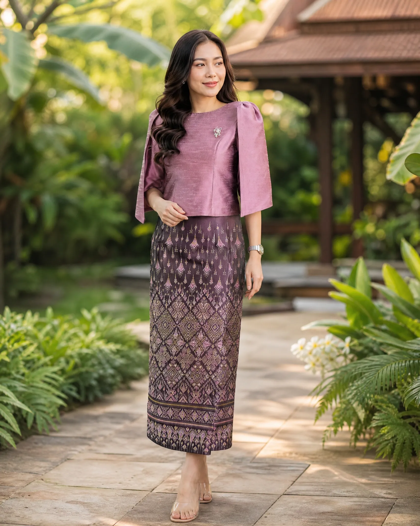 The Phka Thai Silk Set (Lotus Pink) - Image 6