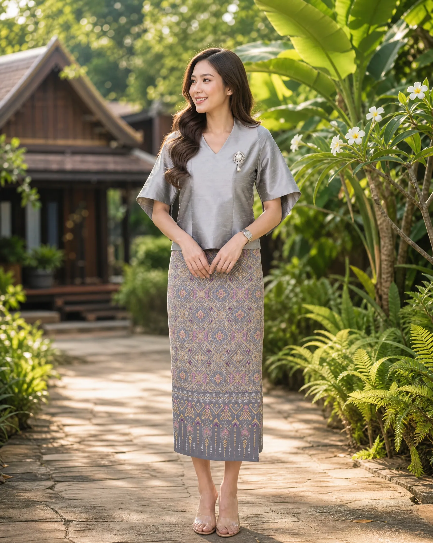 The Sirivann Silver Silk Ensemble - Image 2