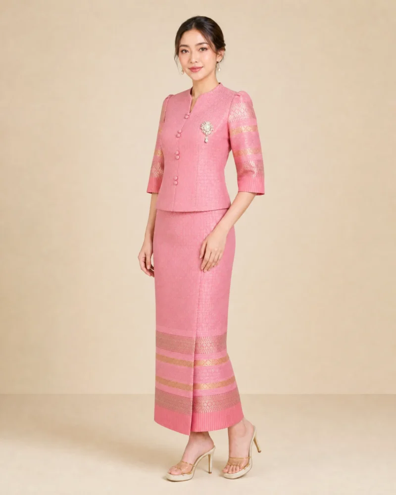 The Tawan Thai Silk Set (Blush Gold)