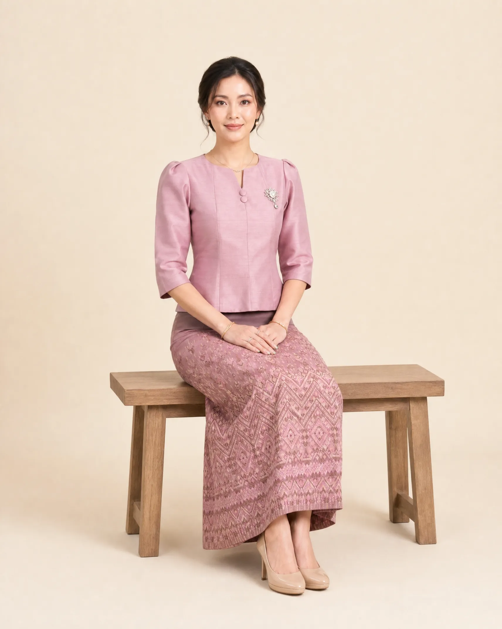 The Ubon Thai Silk Set (Blush Rose) - Image 6
