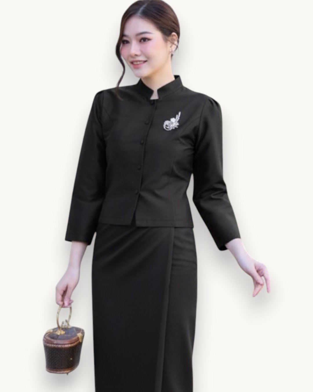 The Damri Thai Silk Set (Onyx Black) - Image 4