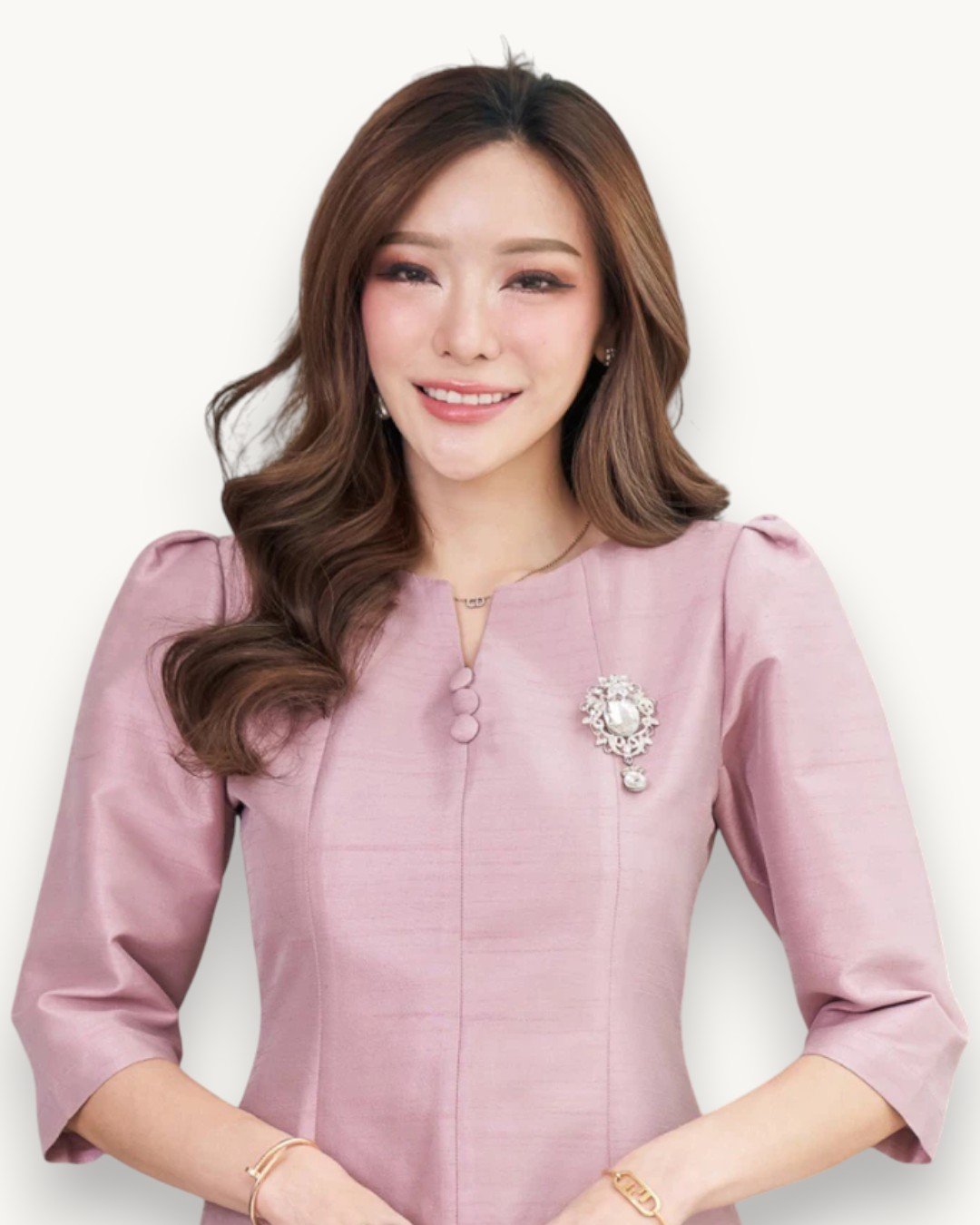 The Ubon Thai Silk Blouse (Blush Rose) - Image 2