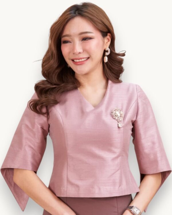 The Pathumma Thai Silk Blouse (Blush Pink)