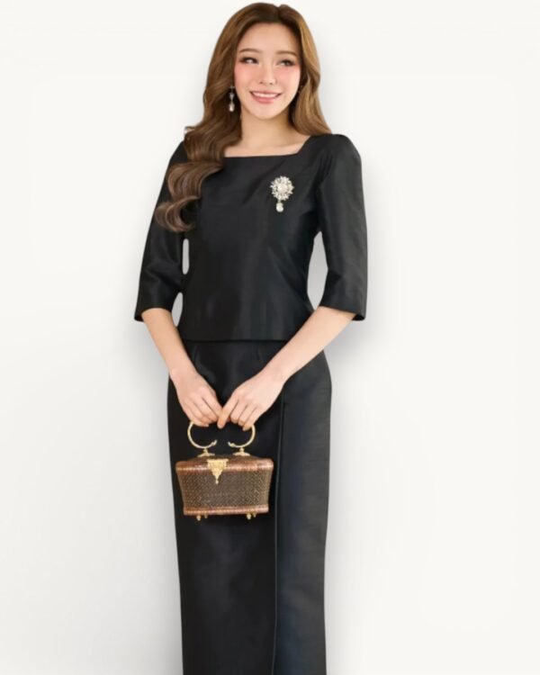 The Kanya Thai Silk Set (Onyx Black)