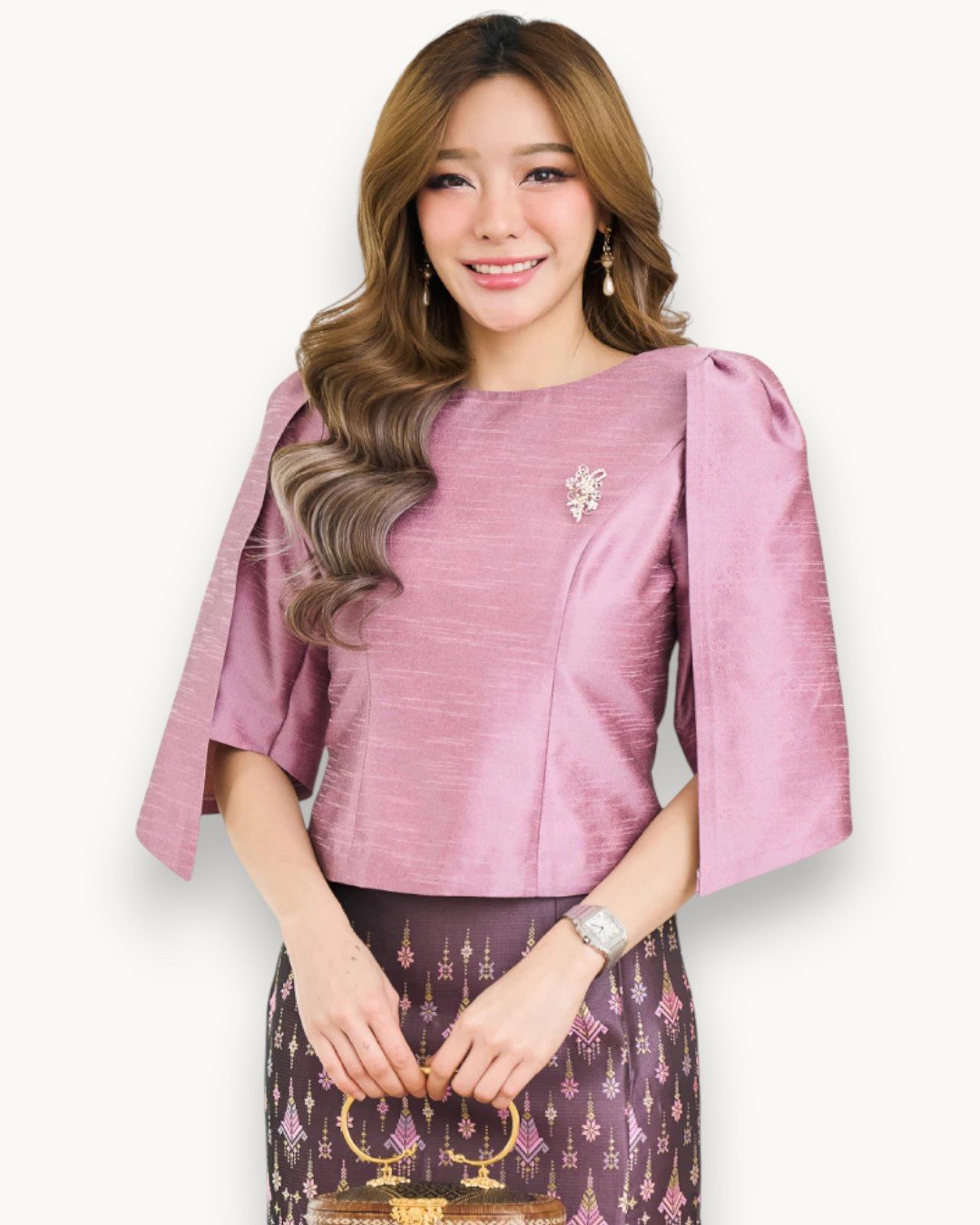 The Phka Thai Silk Set (Lotus Pink) - Image 3