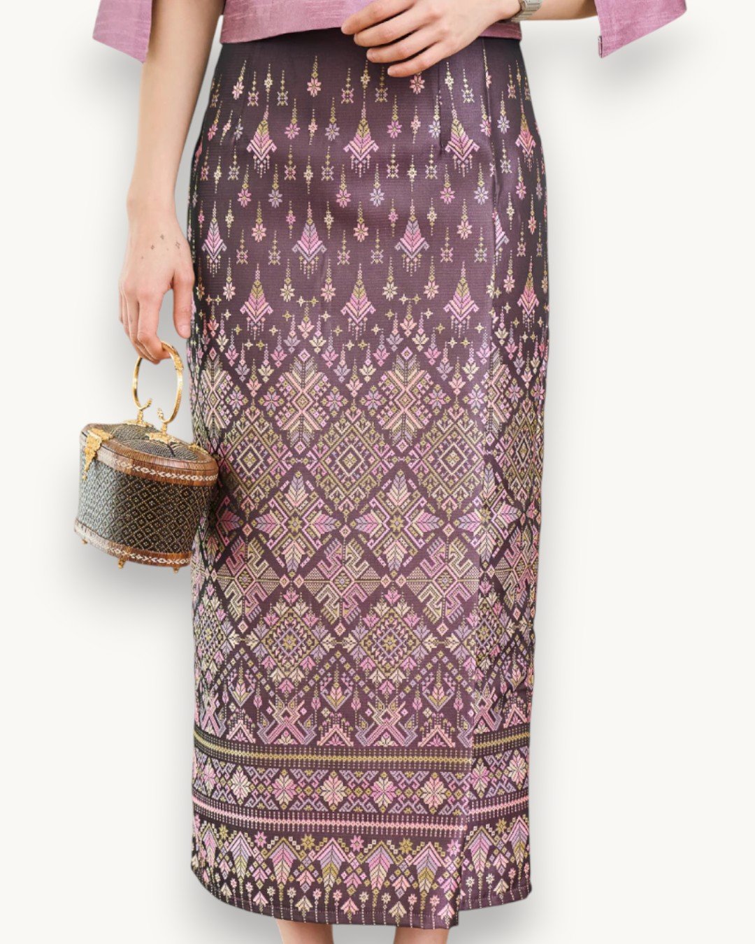 The Phka Thai Silk Set (Lotus Pink) - Image 6