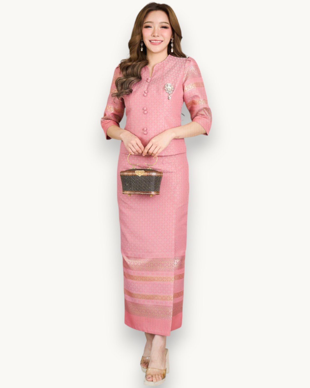 The Tawan Thai Silk Set (Blush Gold)