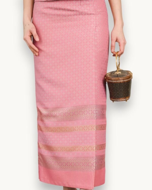 The Tawan Thai Silk Skirt (Blush Gold)