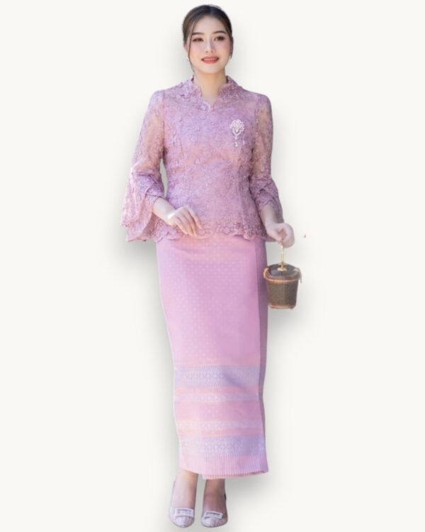 The Lawan Thai Silk Set (Blush Pink)