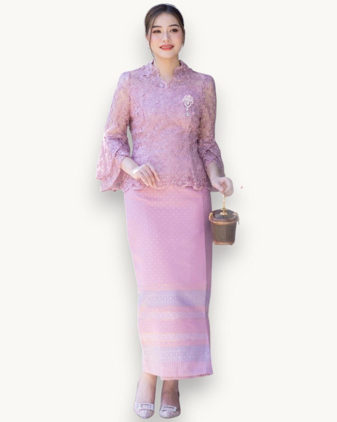 The Lawan Thai Silk Set (Blush Pink)