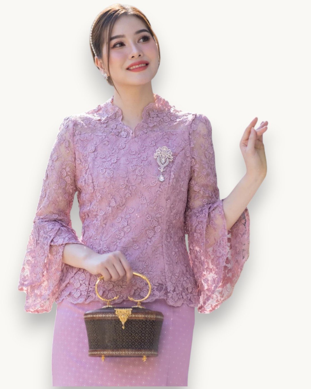 The Lawan Thai Silk Set (Blush Pink) - Image 3
