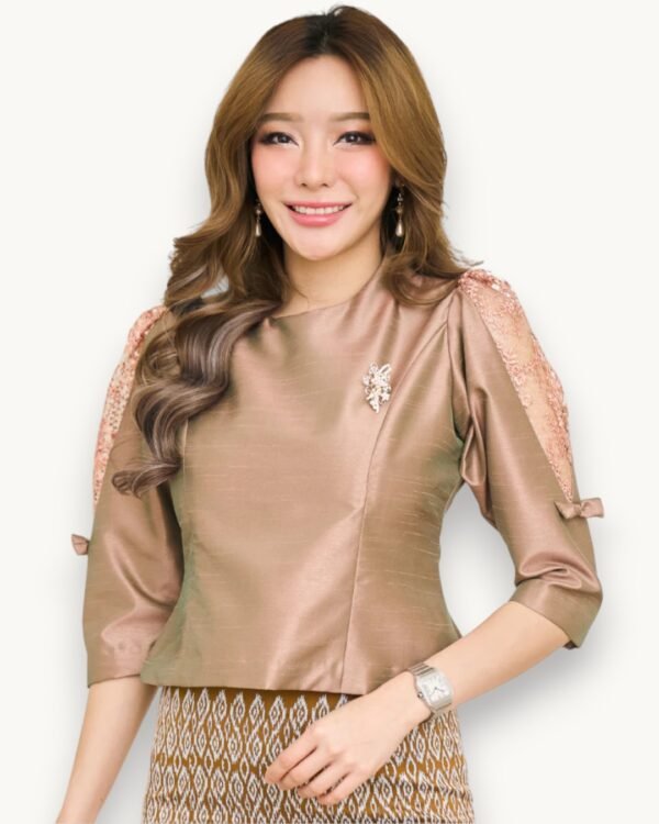 The Lamai Thai Silk Blouse (Golden Radiance)