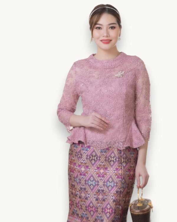 The Mukda Thai Silk Blouse (Rose Quartz)