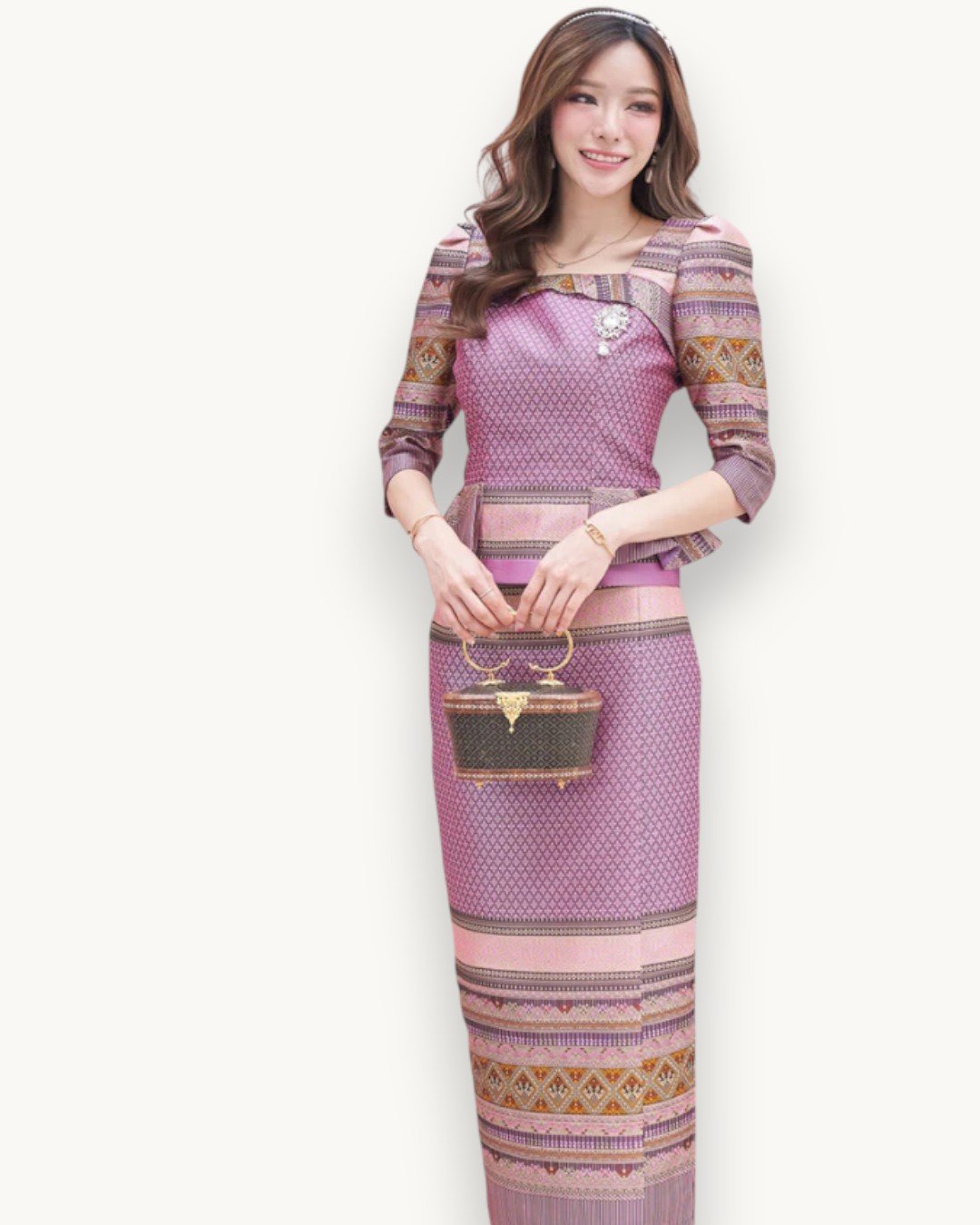 The Suwan Thai Silk Set (Royal Mauve)