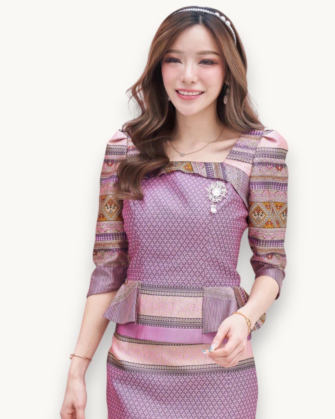 The Suwan Thai Silk Set (Royal Mauve) - Image 4