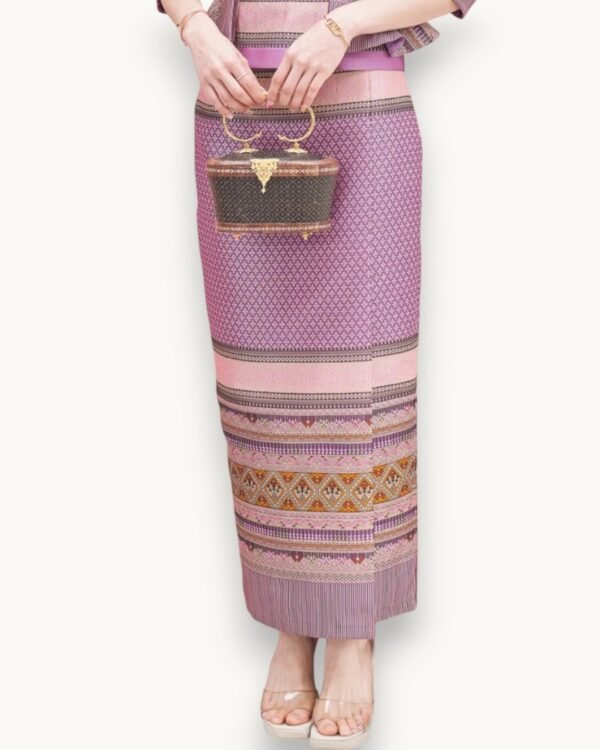 The Suwan Thai Silk Skirt (Royal Mauve)