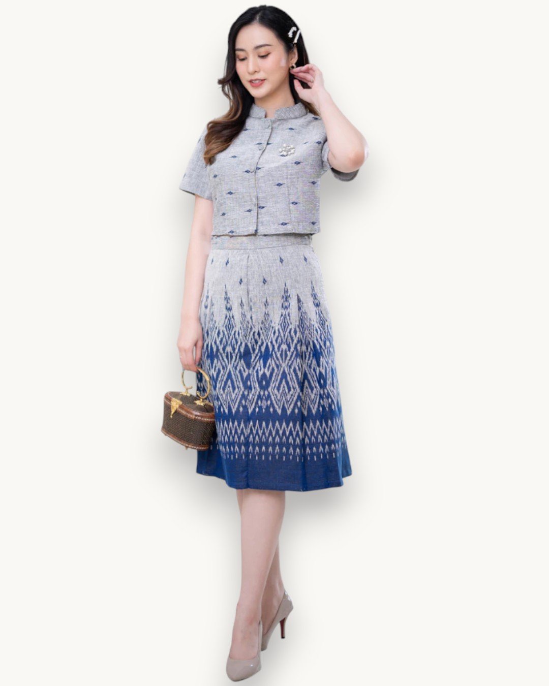 The Thong Thai Silk Set (Slate Sapphire)