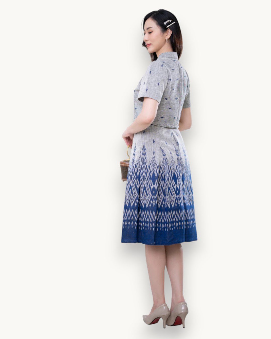 The Thong Thai Silk Set (Slate Sapphire) - Image 2