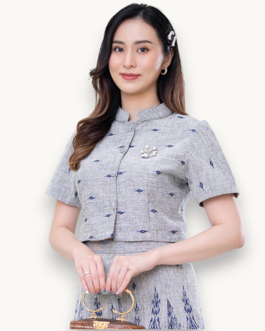 The Thong Thai Silk Set (Slate Sapphire) - Image 3