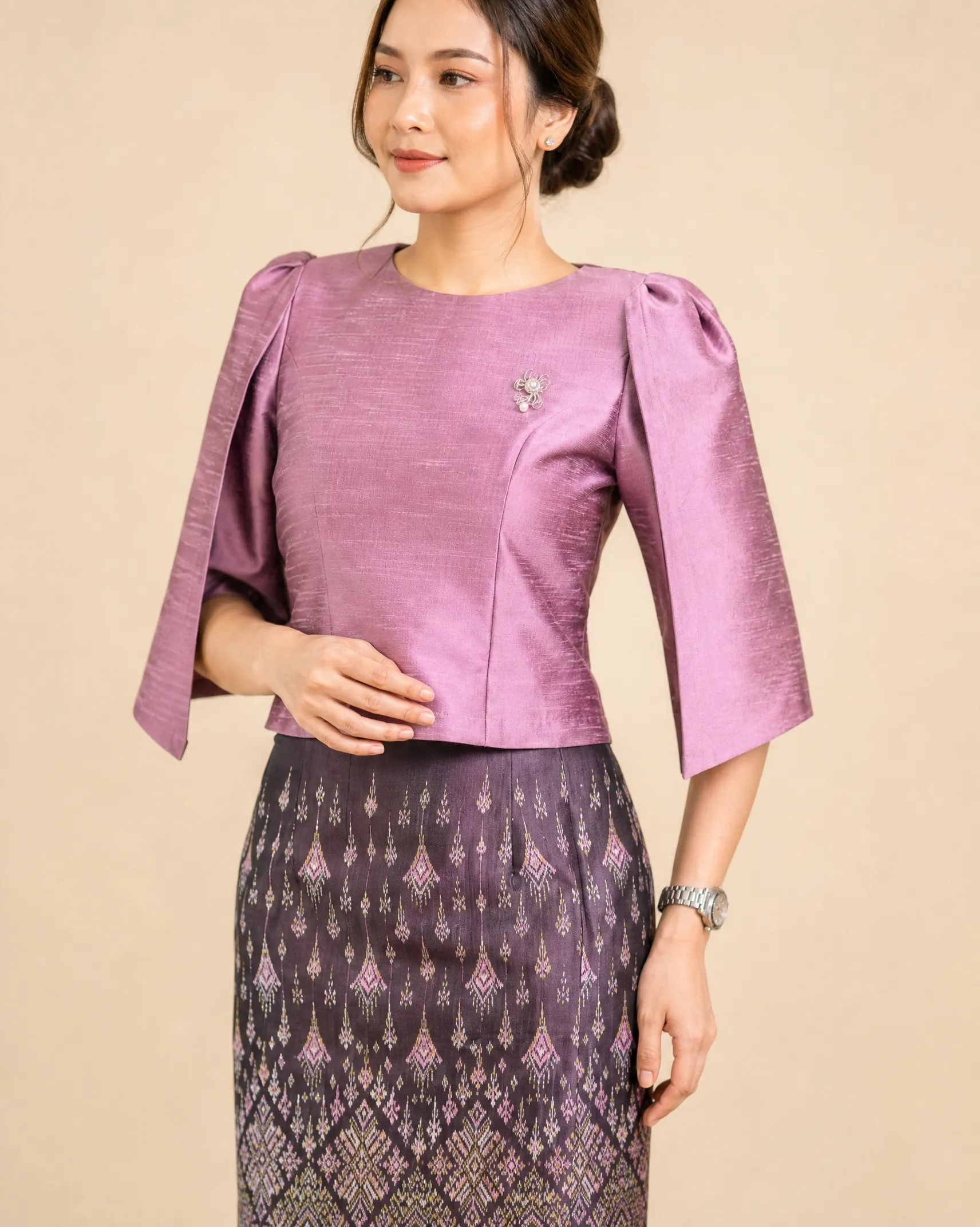 The Phka Thai Silk Set (Lotus Pink) - Image 4