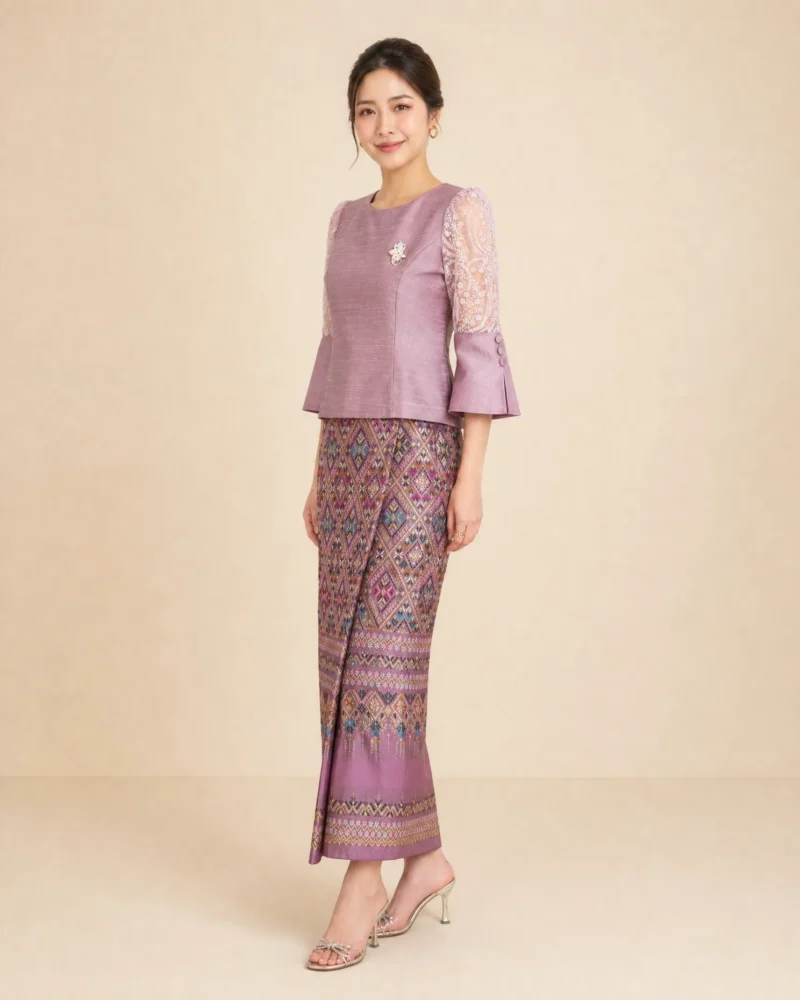 The Natee Thai Silk Set (Rosewater Pink)