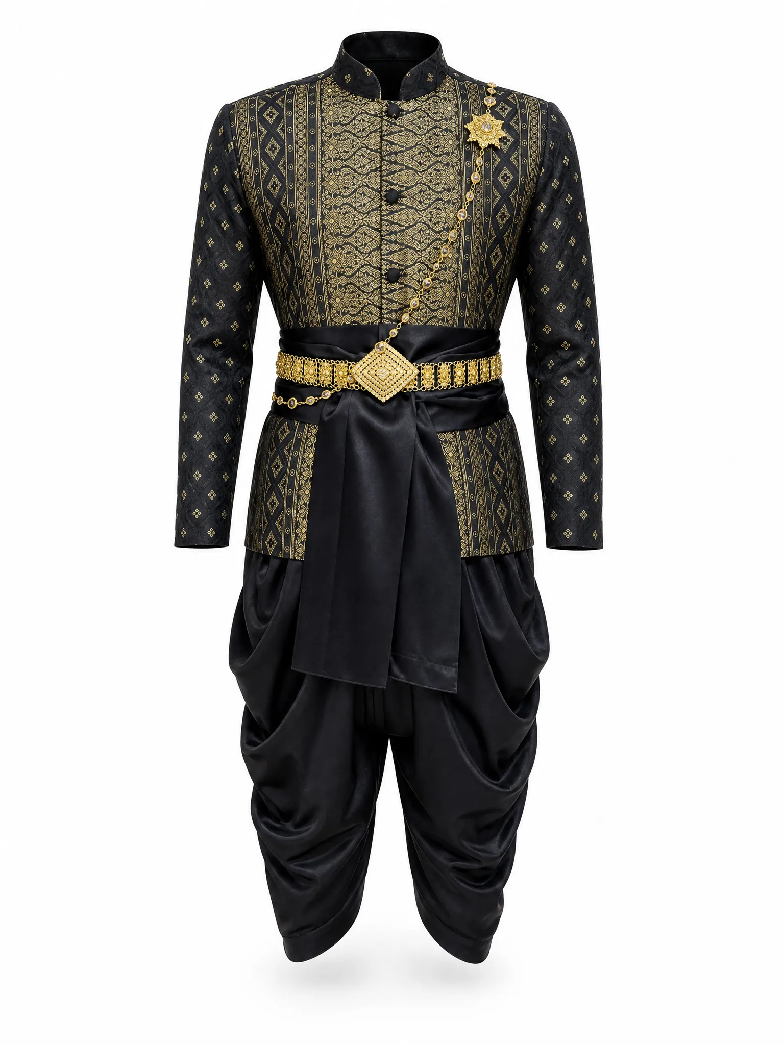 The Thanakrit Thai Chong Kraben Set (Black & Gold) - Image 5