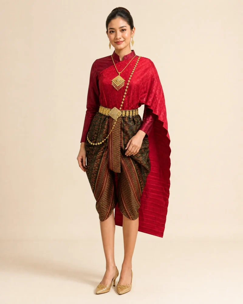 The Busaba Thai Blouse, Chong Kraben & Sabai Set (Mae Kesorn)