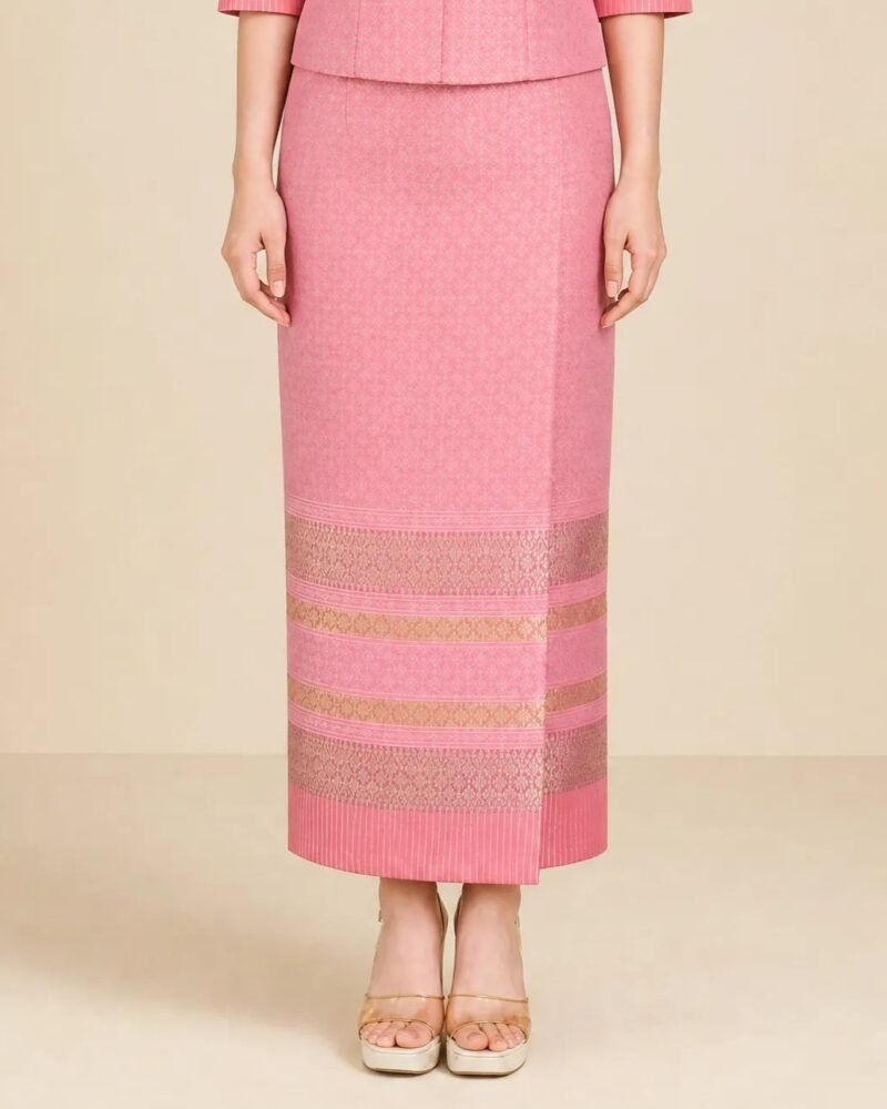 The Tawan Gold-Woven Pha Sin (Blush Gold)