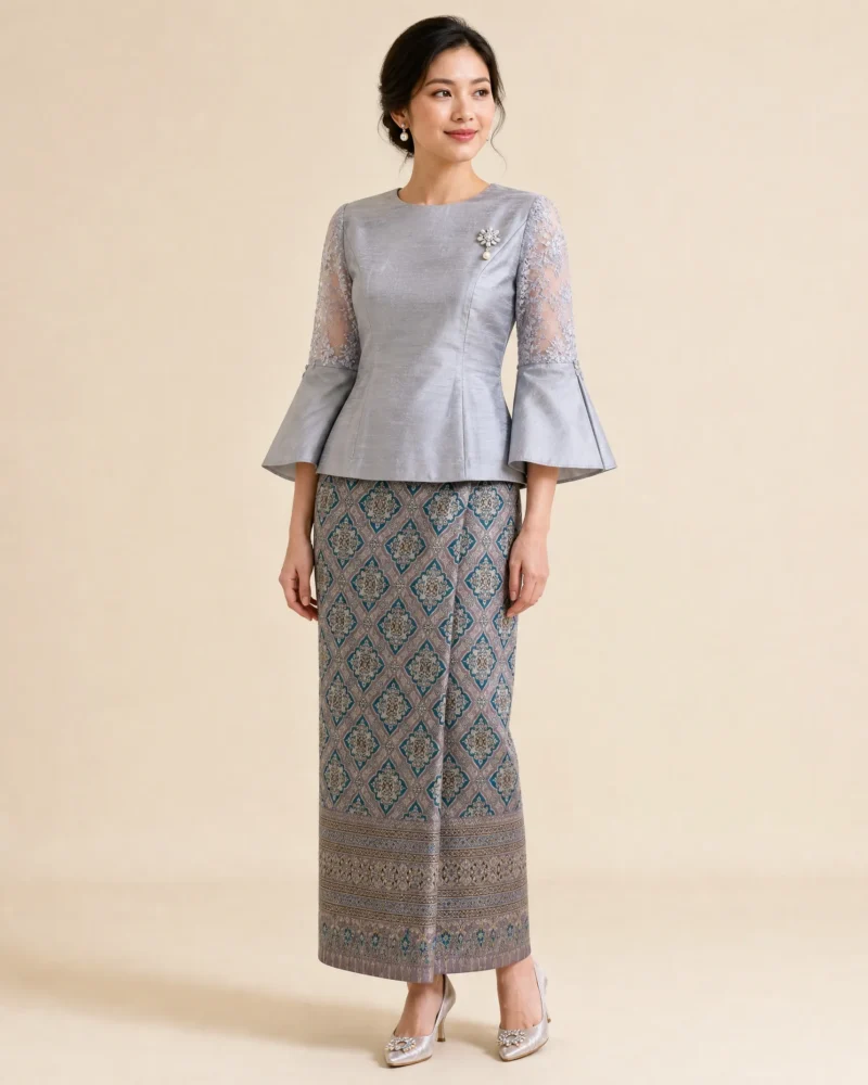 The Saengdao Thai Silk Set (Gilded Ivory)