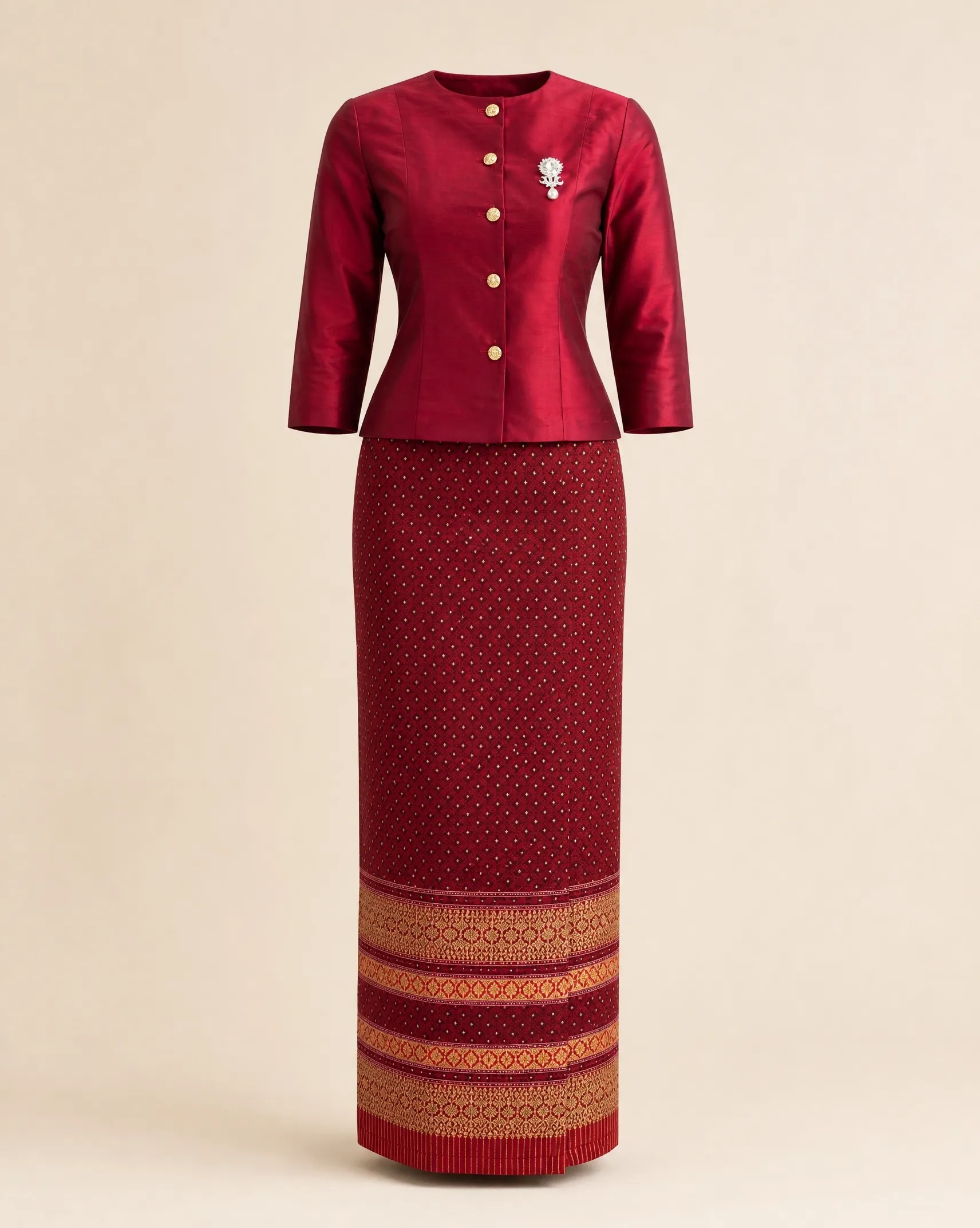 The Saowalak Thai Silk Set (Ruby) - Image 5