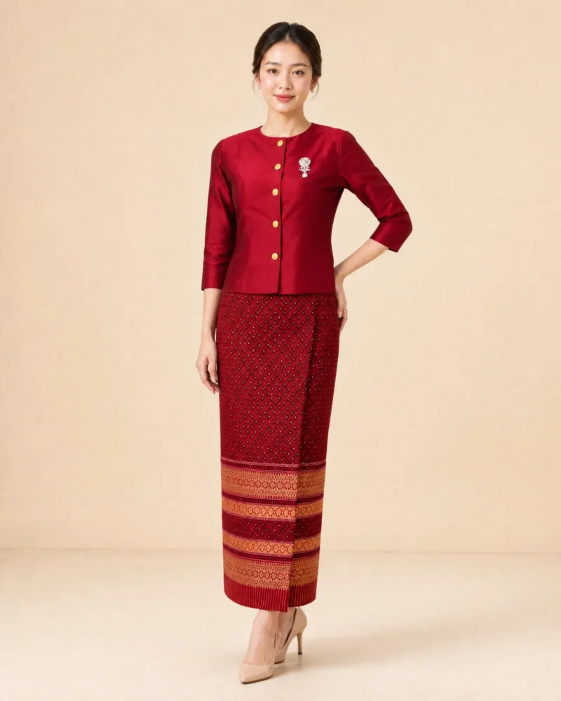 The Saowalak Thai Silk Set (Ruby)