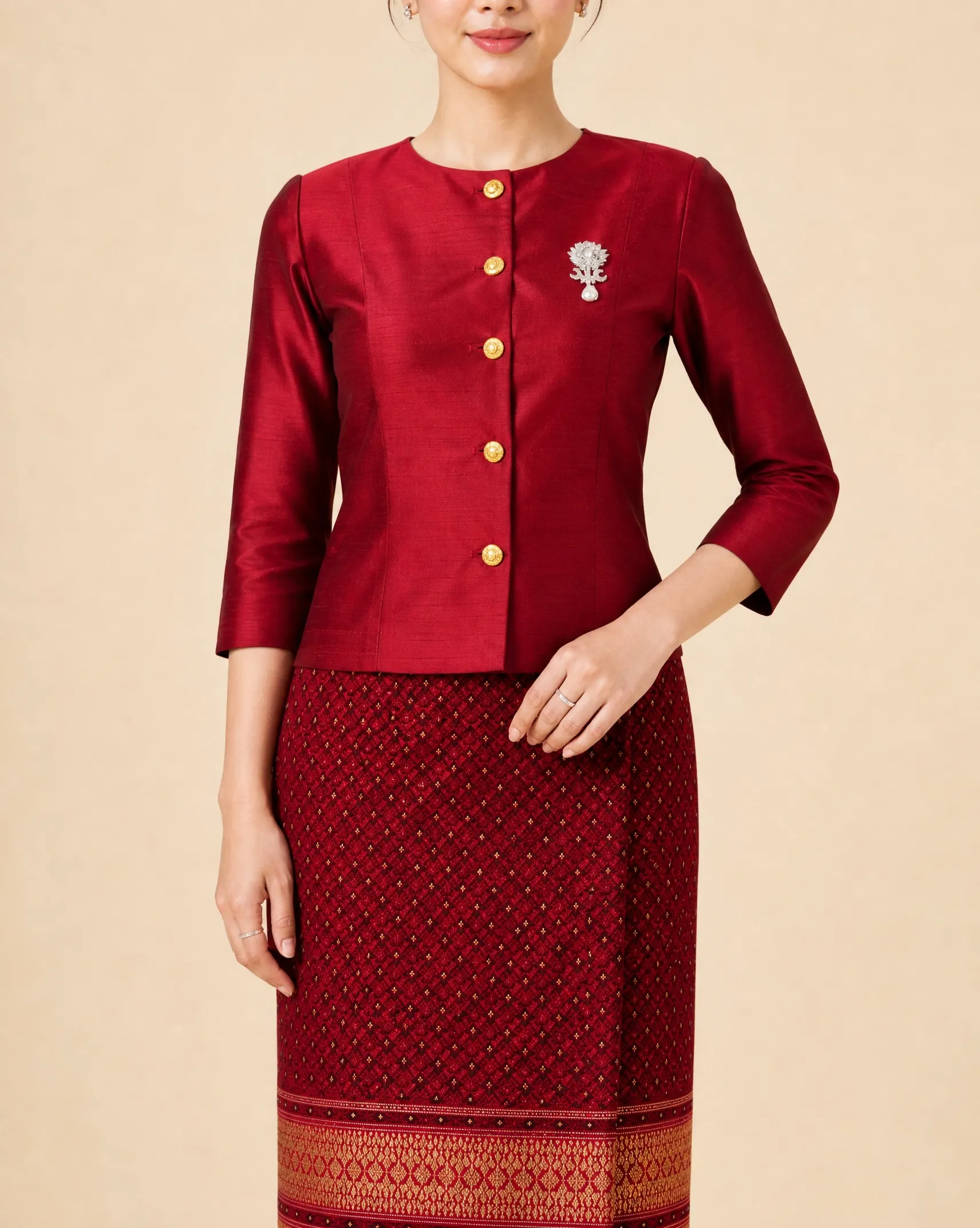 The Saowalak Thai Silk Set (Ruby) - Image 7