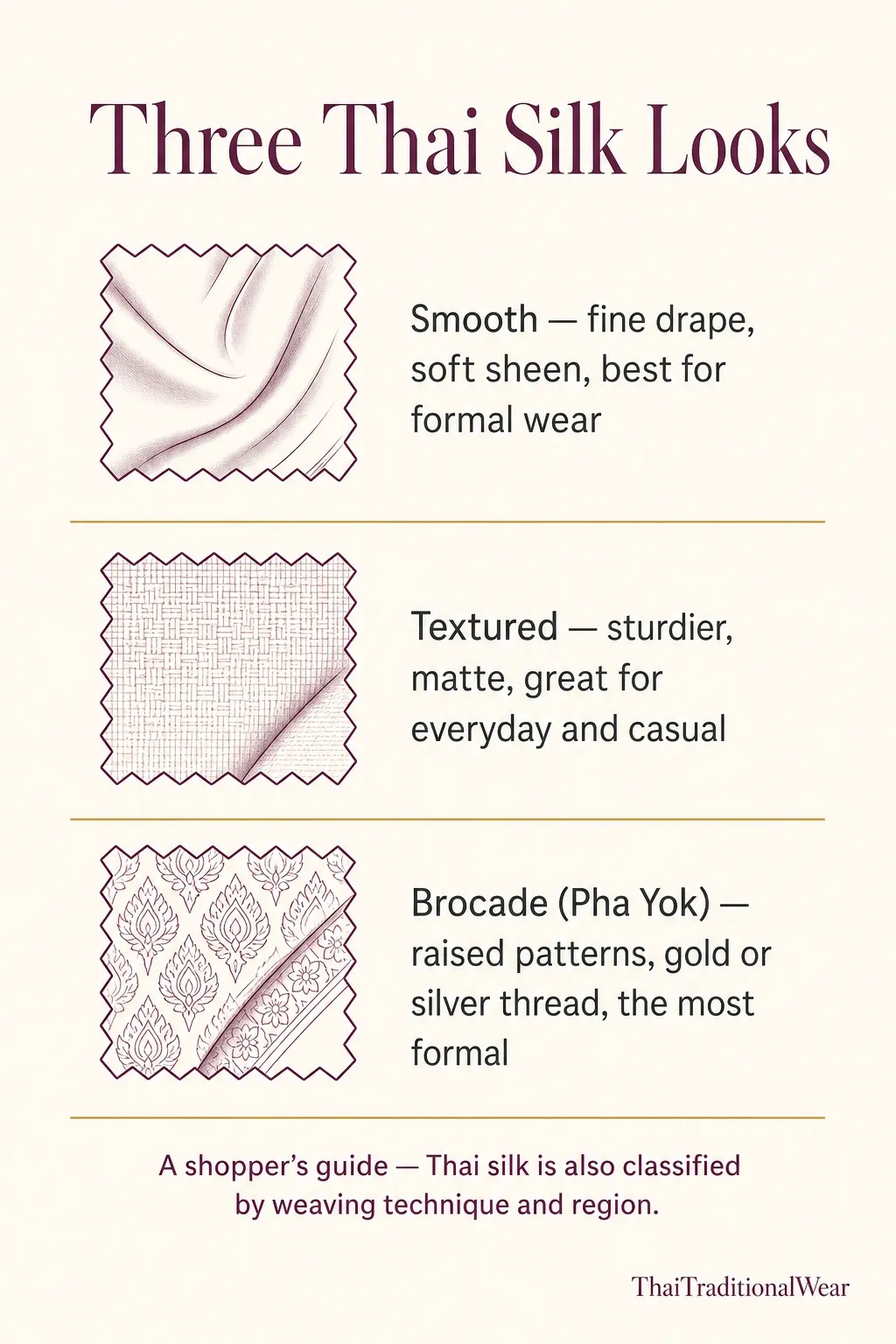 Three Thai silk looks at a glance