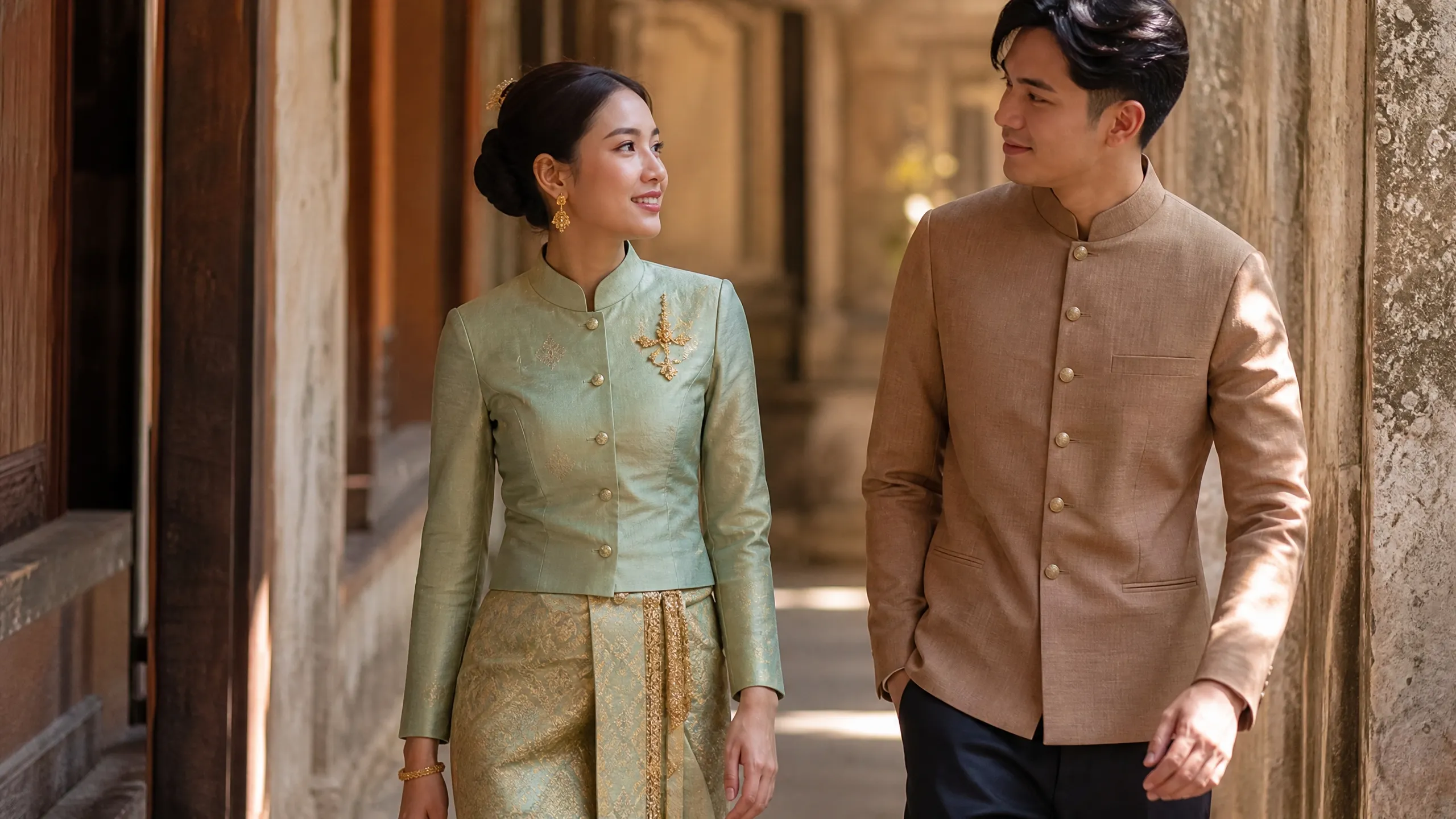 Woman in traditional Thai wear