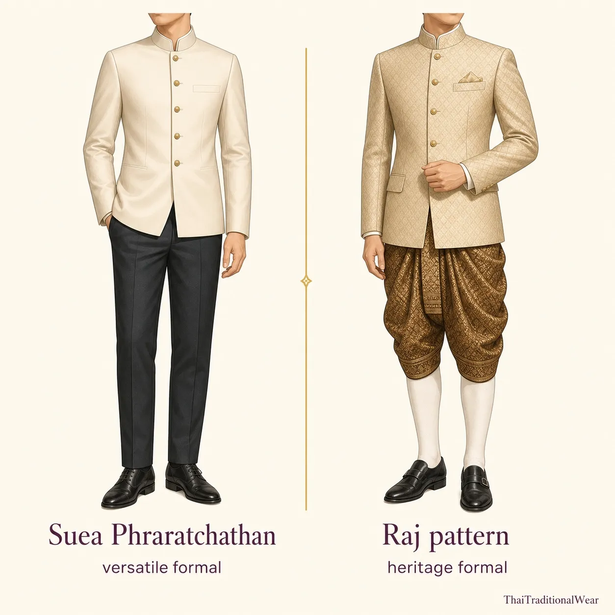 the suea phraratchathan and the ratchapataen shown side by side