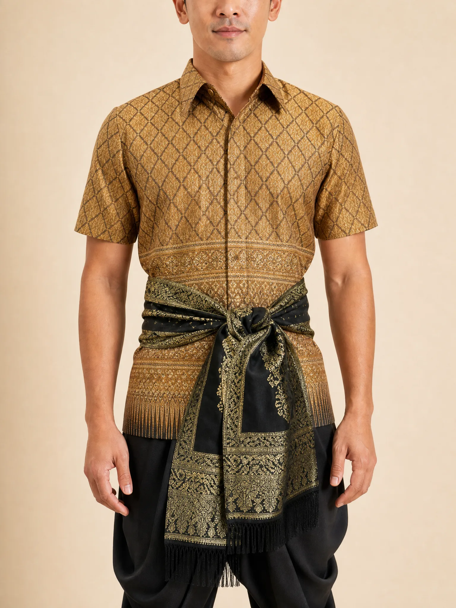The Det Printed Chut Thai — Elephant Sash (Men's Set) - Image 3