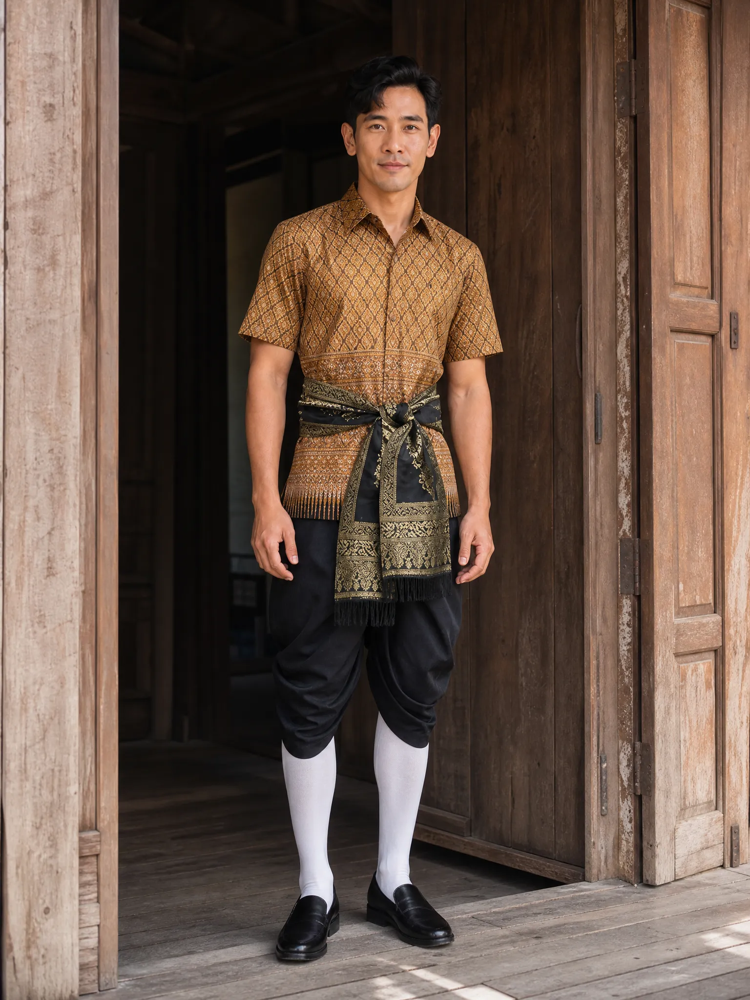 The Det Printed Chut Thai — Elephant Sash (Men's Set)