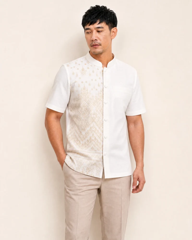 The Prasert White Thai Cotton Shirt