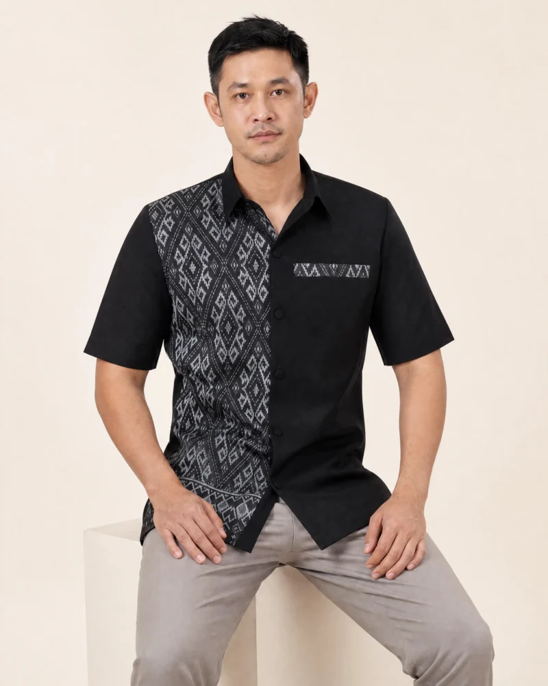 The Kriangsak Black Thai Cotton Shirt