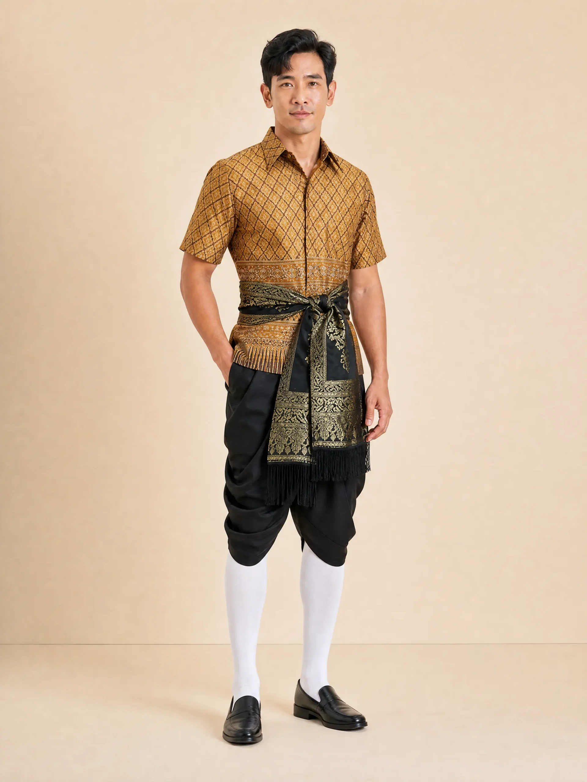 The Det Printed Chut Thai — Elephant Sash (Men's Set) - Image 4