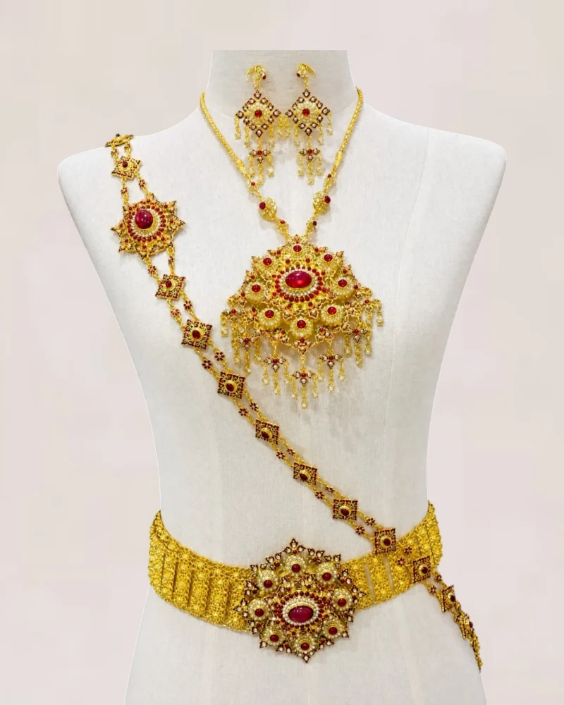 The Patchara Gold-Tone Thai Bridal Jewellery Set