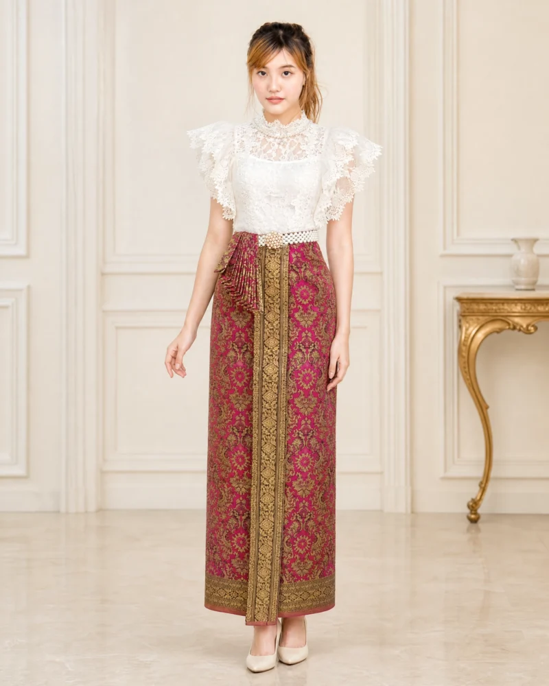 The Rada Thai Lace Blouse & Pha Thung Set