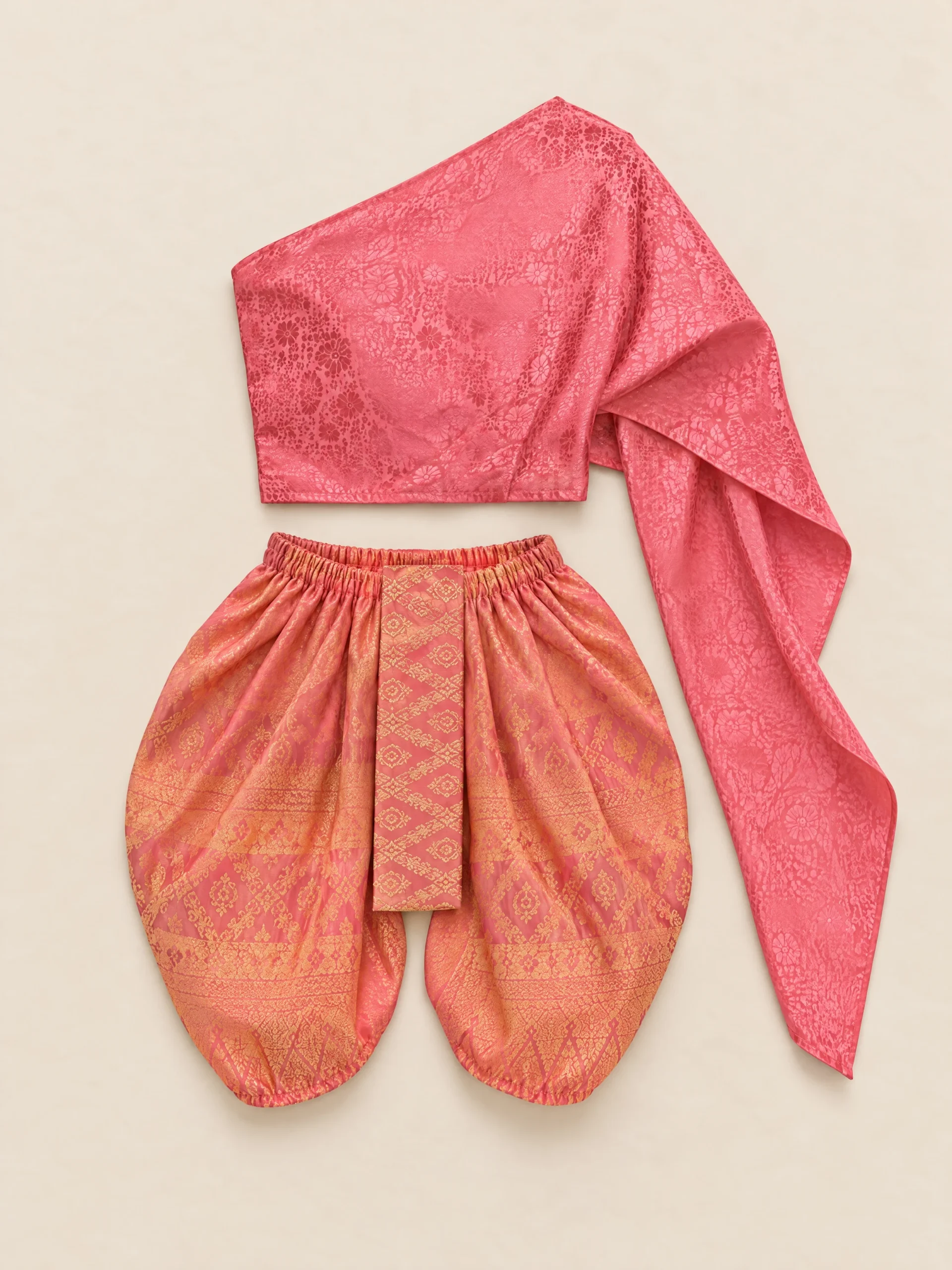 Nalinee Girls' Jacquard Sabai & Chong Kraben Thai Set - Image 4