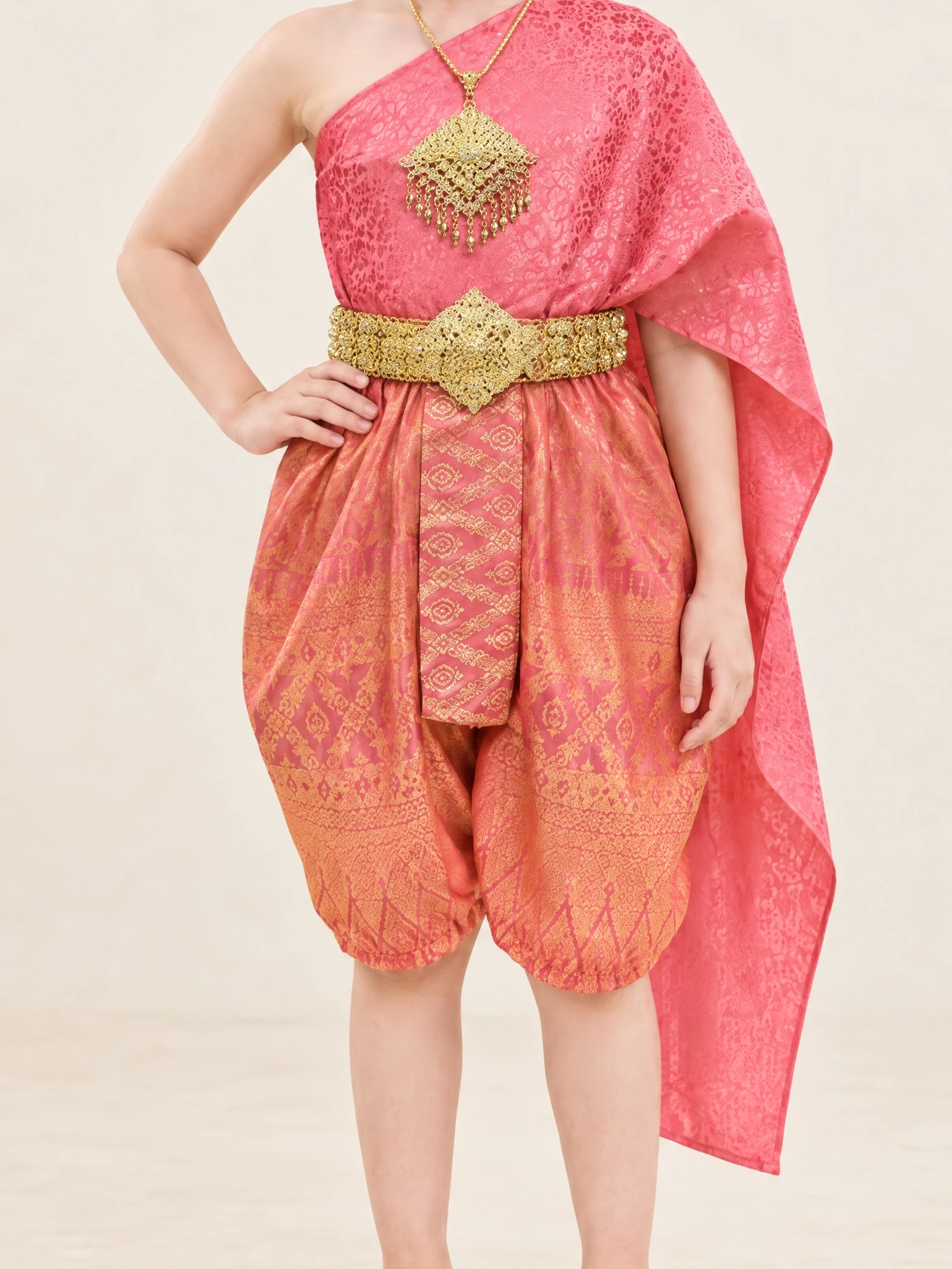 Nalinee Girls' Jacquard Sabai & Chong Kraben Thai Set - Image 3