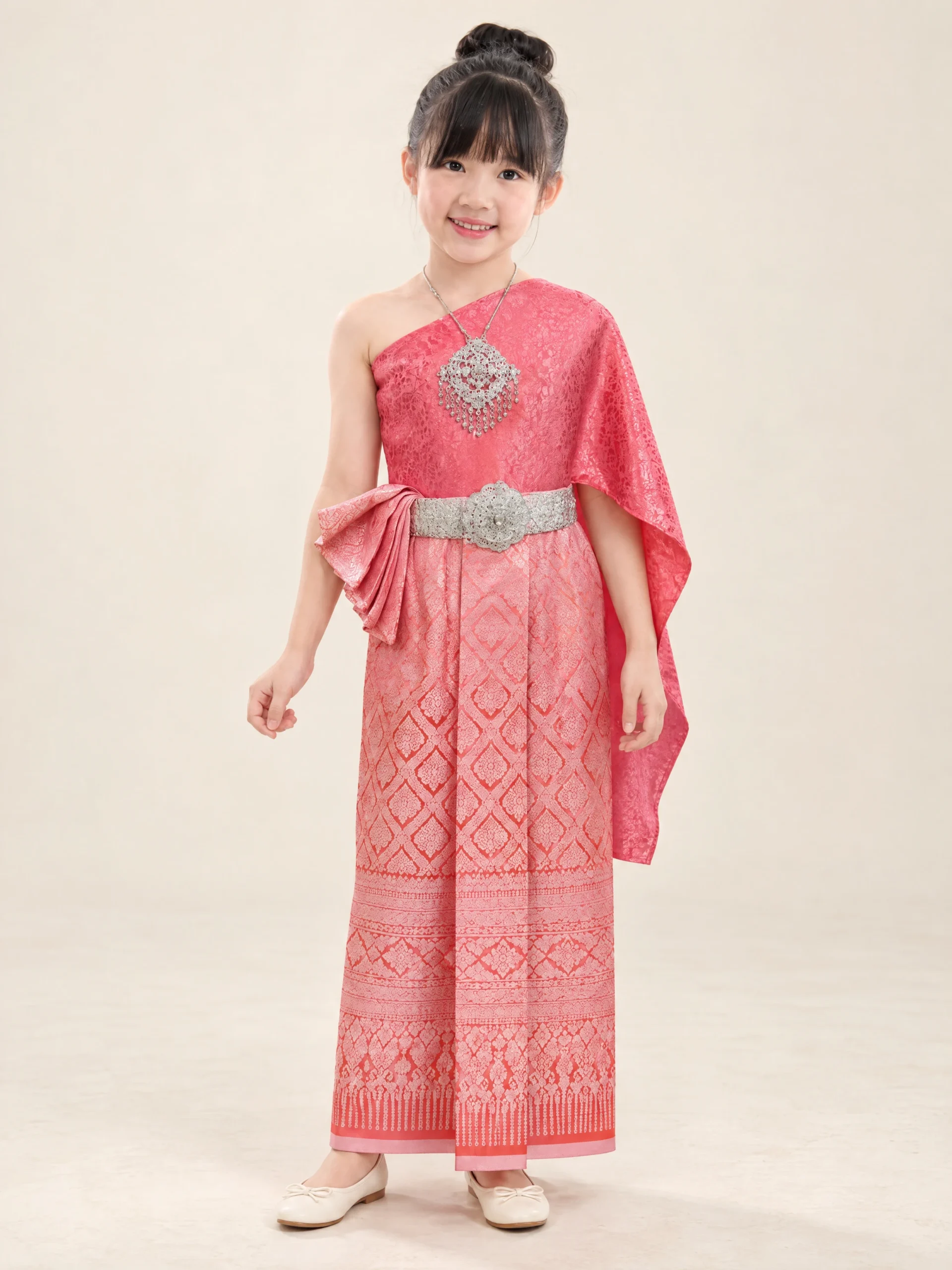 Malisa Girls' Jacquard Sabai & Shaded Pha Thung Set