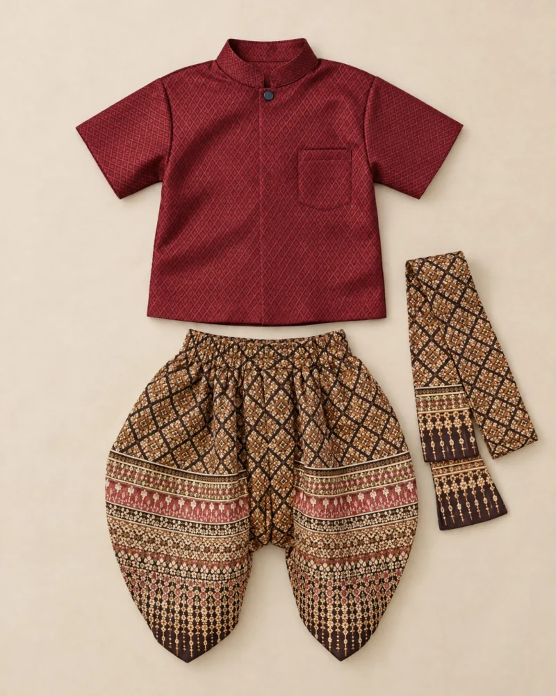 kittiphat burgundy brown flat